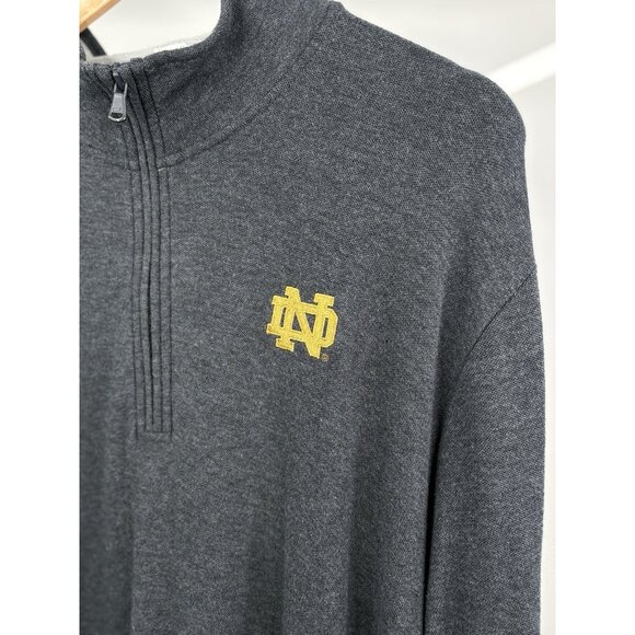Vineyard Vines Saltwater Pima Cotton ½ Zip Men’s XL Notre Dame Grey Pullover - Picture 3 of 14